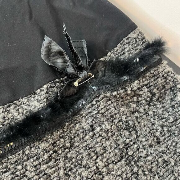 Joseph Ribkoff Women’s Size 6 Boucle Sequined Bow Sheath Dress Black Grey Beaded - Picture 11 of 15